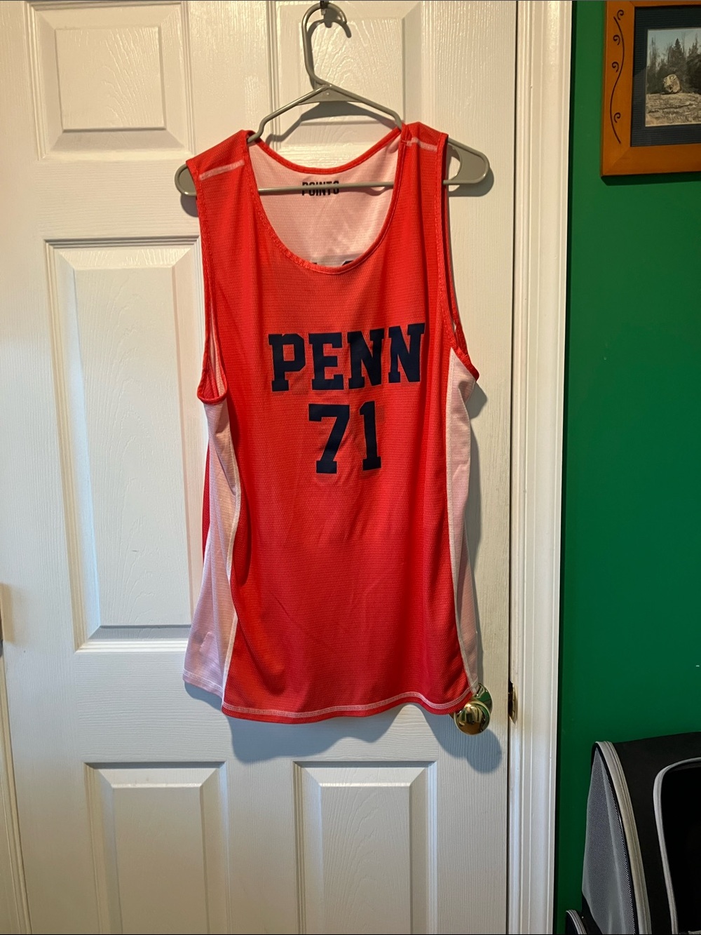 PENN quakers Red white large Athletic Basketball practice Jersey UPenn